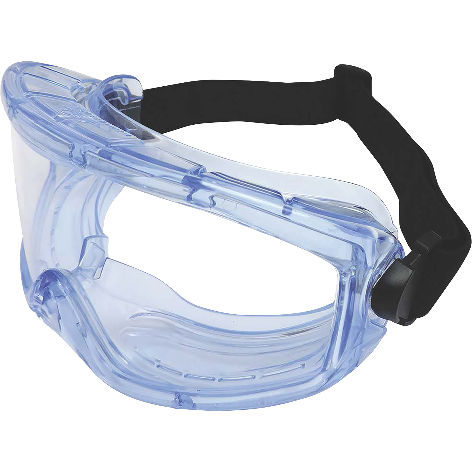 Bullhead BG3 Anti-Fog Wide-View Safety Goggles with Vents, 12 Pairs, Clear Lenses/Crystal Blue Frames, Model# BH191AF